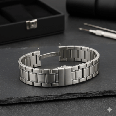 Quick Release Metal Watch Band, Stainless Steel Adjustable Straps Replacement Bands For Men Women